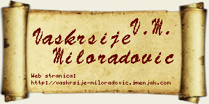 Vaskrsije Miloradović vizit kartica